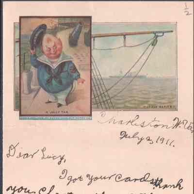 Lucy S. Quarrier from Alexander W. Quarrier, Jul 2, 1911
