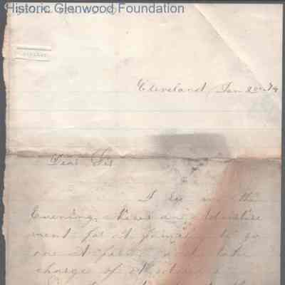 Lewis Summers from Mrs. M. Pond, Jan 28, 1874