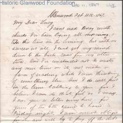 Lucy W. Summers from Lewis Summers, Feb 11, 1867