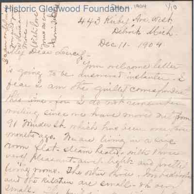 Lucy W. Summers from Naomi T. Newkirk, Dec 11, 1904