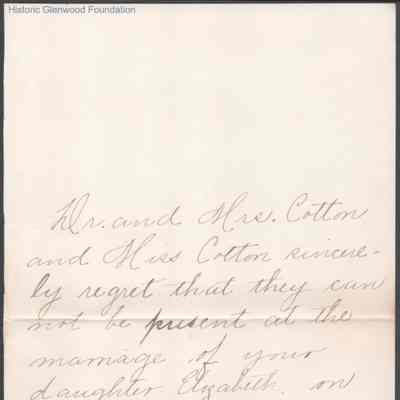 Lewis & Lucy W. Summers from Dr. & Mrs. Cotton and Miss Cotton, Nov 20, 1893