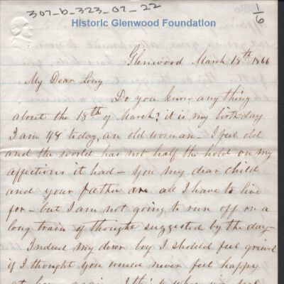 Lewis Summers from Amacetta Laidley Summers, Mar 18, 1866