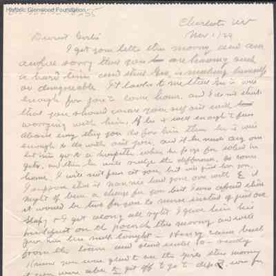 Elizabeth S. Quarrier from Russell G. Quarrier, Nov 1, 1929