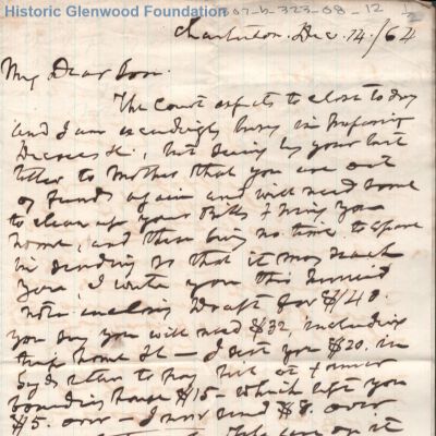 Lewis Summers from Judge George Summers, Dec 14, 1864