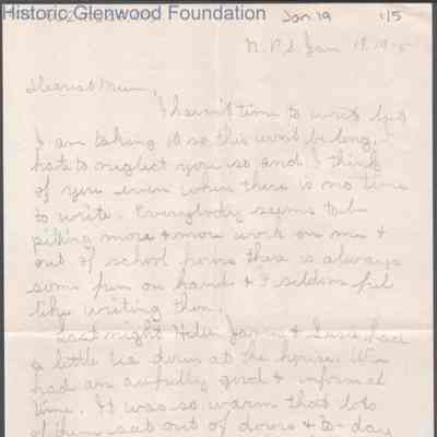 Elizabeth S. Quarrier from Lucy S. Quarrier, Jan 19, 1915