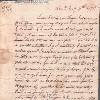 Col. George Summers from William S. Summers, Jan 4, 1796