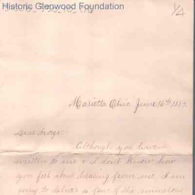 George W. Summers from Elizabeth S. Quarrier, Jun 16, 1884