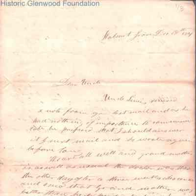 Judge George Summers from A. E. Summers, Dec 18, 1842
