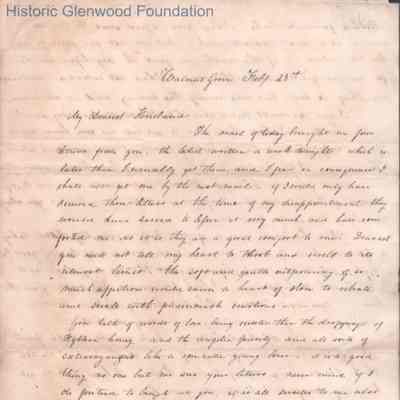 Judge George Summers from Amacetta Laidley Summers, Feb 23, 1843