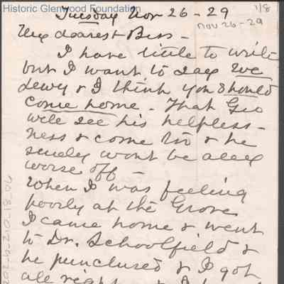 Elizabeth S. Quarrier from Lucy W. Summers, Nov 26, 1929