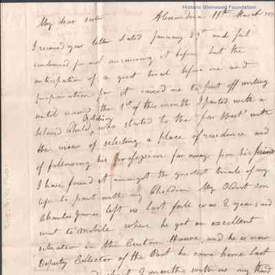 Sydney Lucy Summers Summers from Eleanor Fox, March 11, 1830