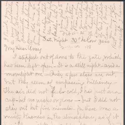 Amacetta "Amy" Summers from Elizabeth W. Wickes, Feb 11, 1905