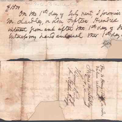 James M. Laidley Promissory Note to Judge George Summers, Jul 1, 1857