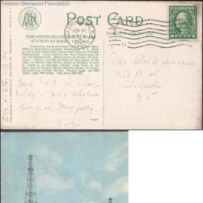 Postcard to Alexander W. Quarrier from Elizabeth S. Quarrier, Sep 30, 1914