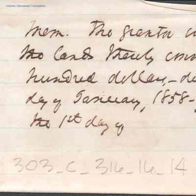 Judge George Summers Memo of Glenwood Liens, c. 1858
