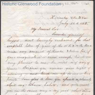 Lucy W. Summers from Lewis Summers, Jul 22, 1865