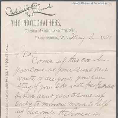 George W. Summers from William D. Woodbridge, May 2, 1888