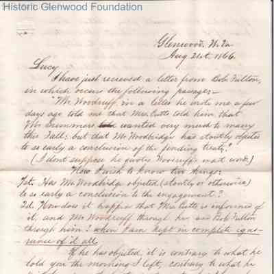 Lucy W. Summers from Lewis Summers, Aug 21, 1866