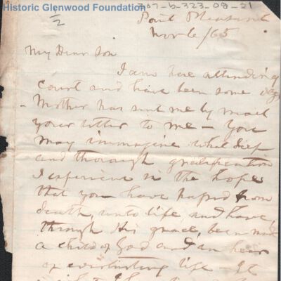 Lewis Summers from Judge George Summers, Nov 6, 1865