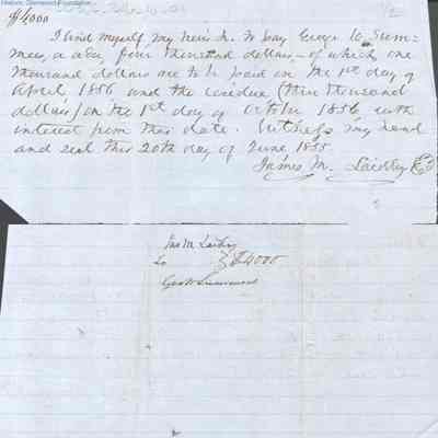 James M. Laidley Promissory Note to Judge George Summers for $4000, Jun 20, 1855