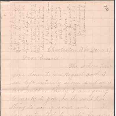 Russell G. Quarrier from Elizabeth S. Quarrier, Dec 5, 1887