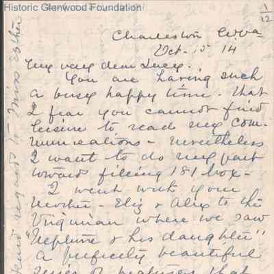 Lucy S. Quarrier from Lucy W. Summers, Oct 15, 1914