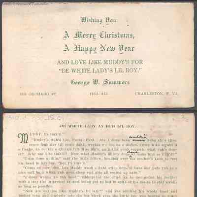 George W. Summers, Christmas greeting, 1932-1933