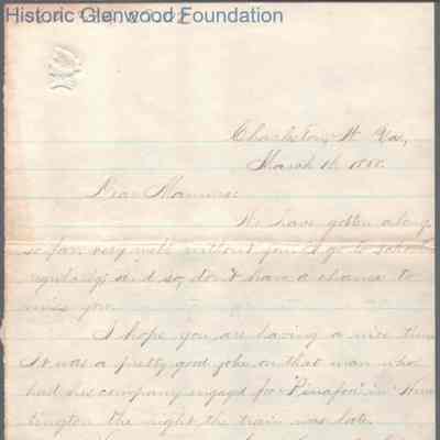 Lucy W. Summers from George W. Summers, Mar 16, 1880