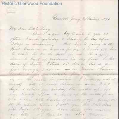 Lucy W. Summers from Lewis Summers, Jan 9, 1870