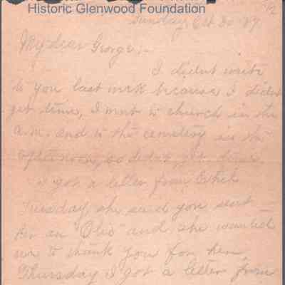 George W. Summers from Elizabeth S. Quarrier, Oct 30, 1887