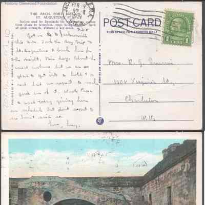 Postcard to Elizabeth S. Quarrier from Lucy S. Quarrier, Feb 19, 1931