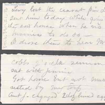 George W. Summers from Lucy W. Summers, no date