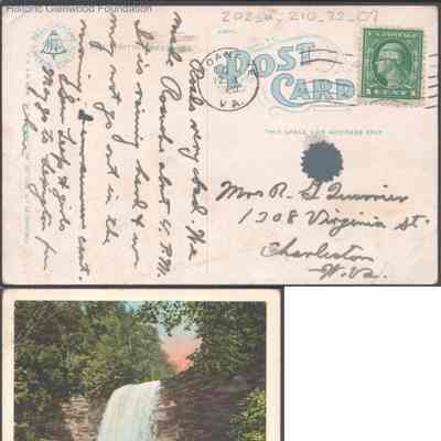 Postcard to Elizabeth S. Quarrier from Alexander W. Quarrier, Aug 1920