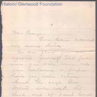 George W. Summers from Lucy W. Summers, no date