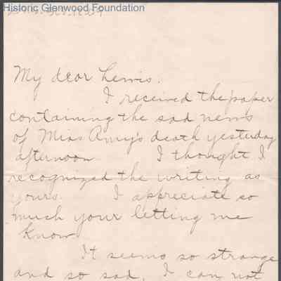 Lewis Summers from Maggie S. Faurest, Jul 7, 1905