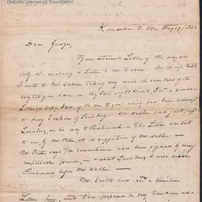 Judge Lewis Summers from James Lewis, Feb 19, 1843