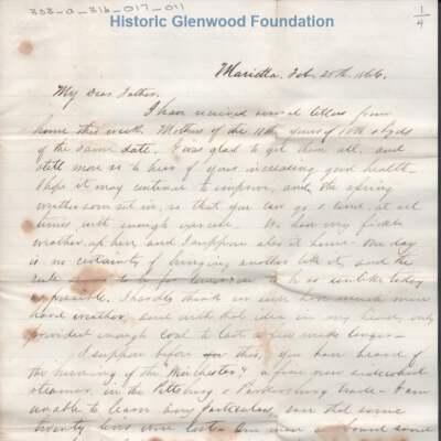 Judge George Summers from Lewis Summers, Feb 25, 1866