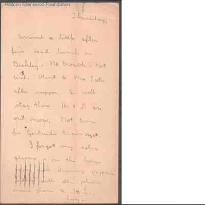 Postcard to Elizabeth S. Quarrier from Lucy S. Quarrier, Jan 12, 1934