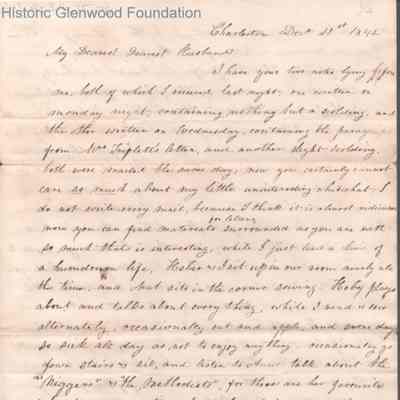Judge George Summers from Amacetta Laidley Summers, Dec 21, 1842