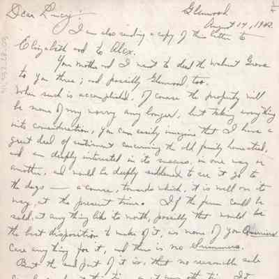 Lewis Summers, Jr., to Lucy Summers Quarrier, Aug 14, 1942
