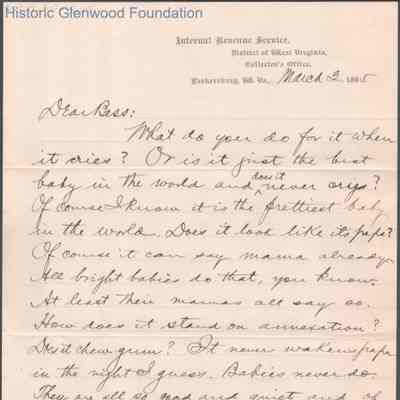 Elizabeth S. Quarrier from George W. Summers, Mar 3, 1895