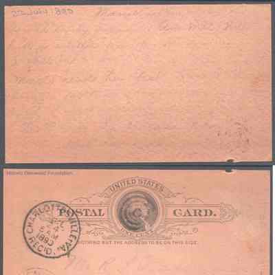 Postcard to Russell G. Quarrier from Elizabeth S. Quarrier, Jul 22, 1890