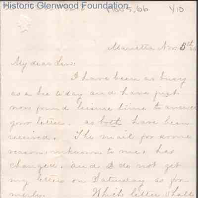 Lewis Summers from Lucy W. Summers, Nov 5, 1866