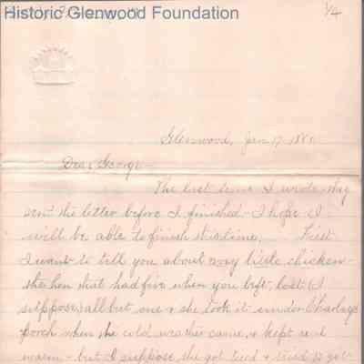 George W. Summers from Elizabeth S. Quarrier, Jan 17, 1885