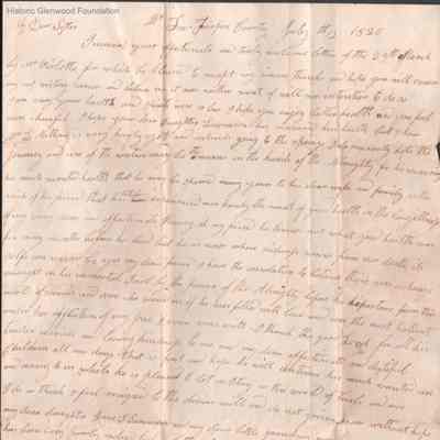 Ann "Nancy" Summers, 1820 letter to "sister"