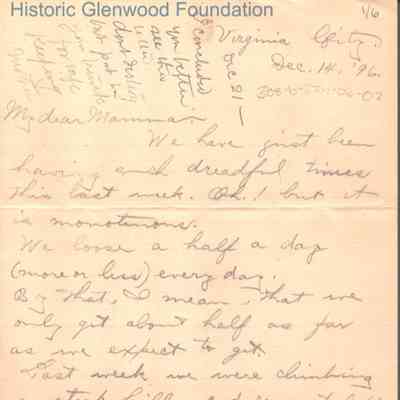 Lucy W. Summers from Lewis Summers Jr, December 14, 1896