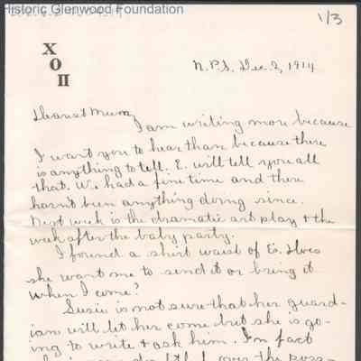 Elizabeth S. Quarrier from Lucy S. Quarrier, Dec 2, 1914
