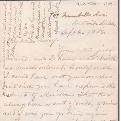 Lucy W. Summers from Naomi T. Newkirk, Sep 6, 1906