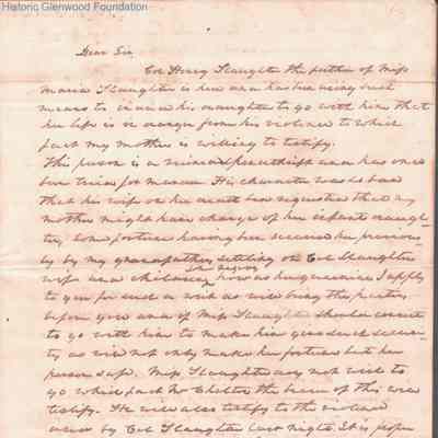 Judge Lewis Summers from John Thompson, Jan 1843