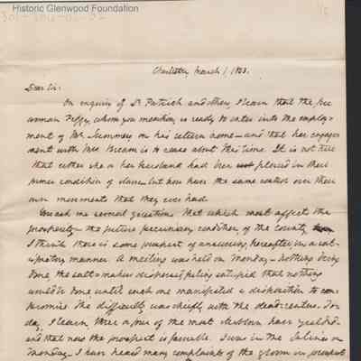 Judge Lewis Summers from James M. Laidley, Mar 1, 1843